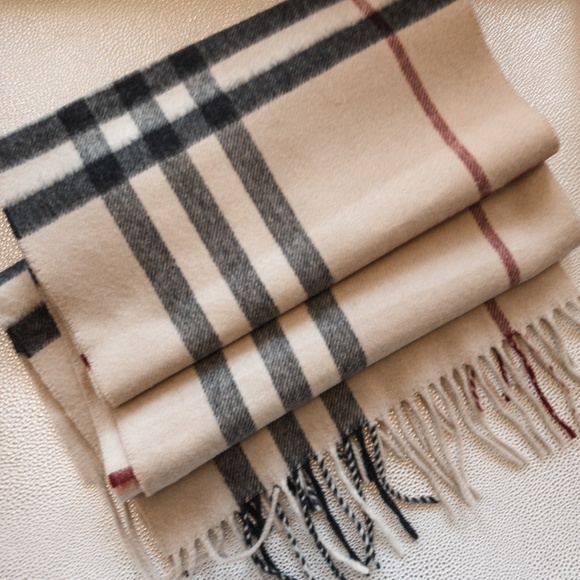 Burberry | Classic Check Cashmere Scarf | Stone - Picture 3 of 7
